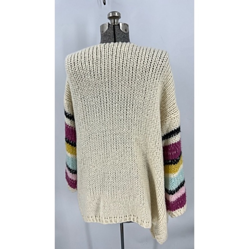 Davi & Dani Open Front Long Sleeve Striped Accent… - image 5